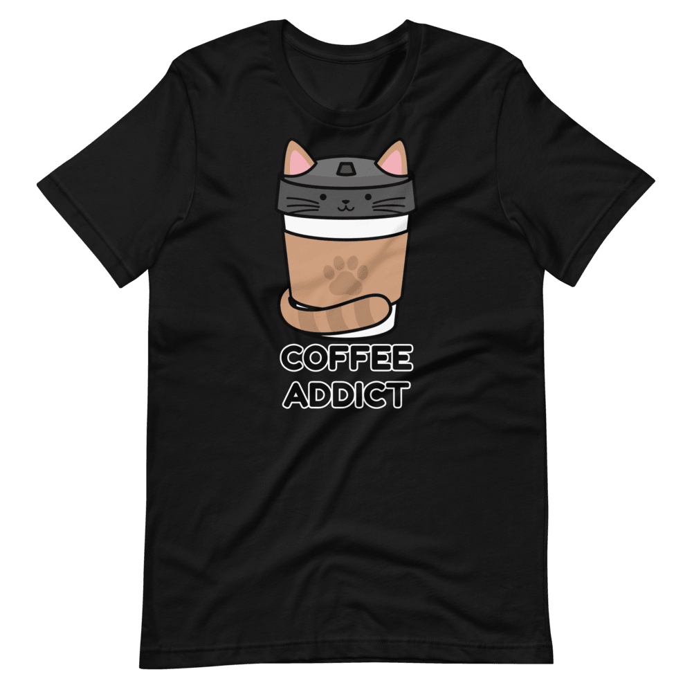 Camiseta Kawaii Coffee Addict - Adopta un Animal - Tienda