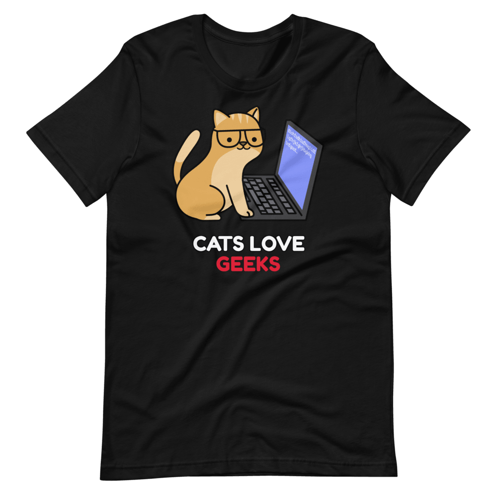 Camiseta Kawaii Gato Love Geeks - Adopta un Animal - Tienda